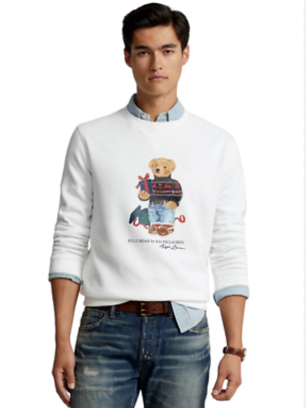 Polo Ralph Lauren men’s L crewneck, bear preppy, holiday gift, bear sweatshirt